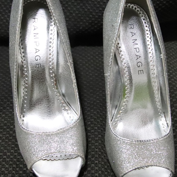 Rampage Open Toe Sparkle Heels - Picture 4 of 12